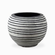Кашпо Stripe высота 48, цвет серый - Cosmo