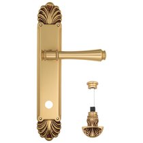 Дверная ручка Venezia Callisto WC-4 на планке PL87 французское золото + коричневый