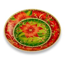 Блюдо Lamart Palais Royal Рождественская звезда 31 см, фарфор, зеленое - Lamart