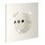 Накладка для розетки с заземлением и защитными шторками, с USB A+C, S70 хлопок - Voltum