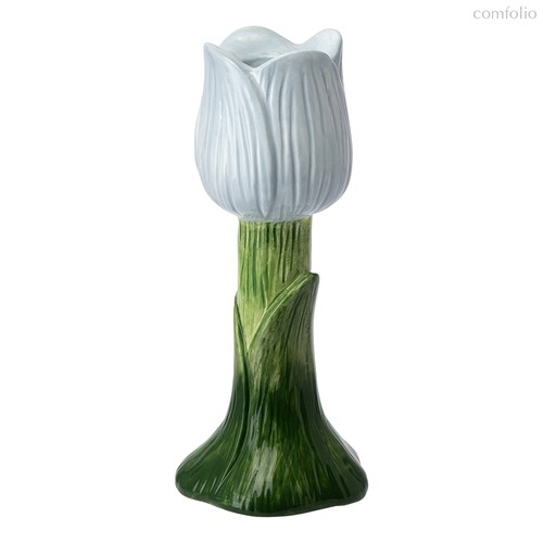 Подсвечник Floret голубого цвета из коллекции Blossom, 20 см - Tkano