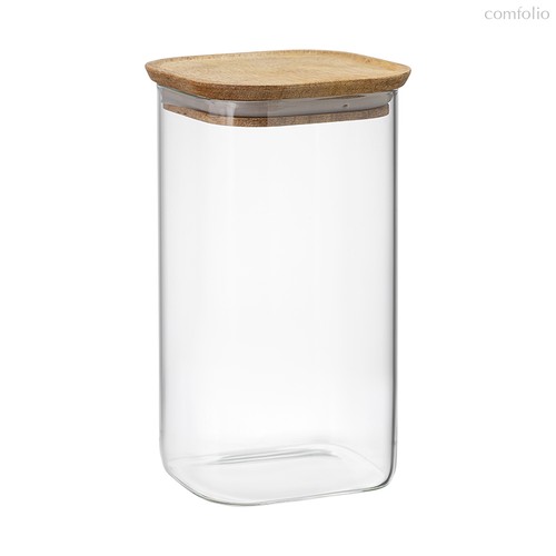 Банка для хранения квадратная Glass Acacia, 1,4 л - Smart Solutions