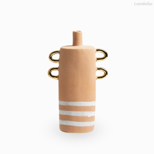 Ваза Chino высота 30, цвет белый/коричневый - Cosmo