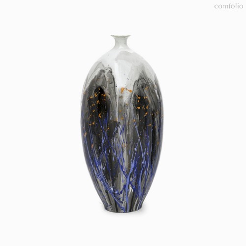 Ваза Colette высота 44, цвет белый/синий/черный - Cosmo