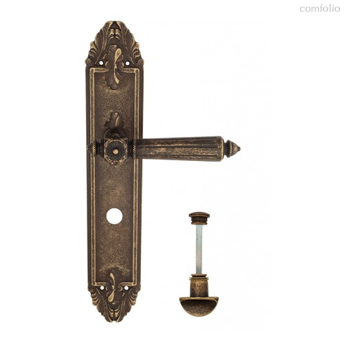 Дверная ручка Venezia Castello WC-2 на планке PL90 античная бронза - Venezia Collezione