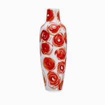Ваза Rosalie высота 80, цвет белый/красный - Cosmo