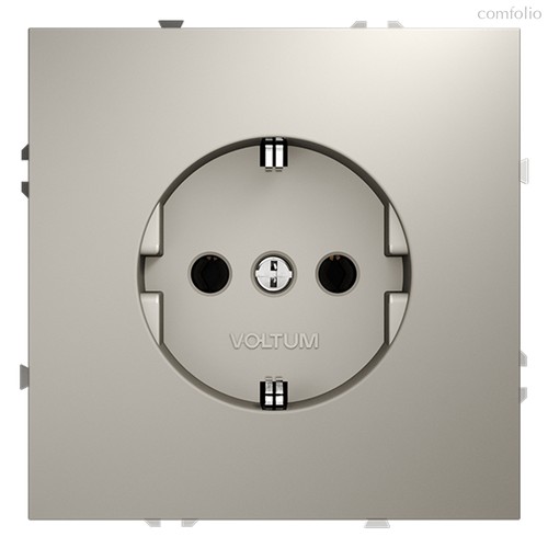 Розетка встраиваемая VOLTUM S70 с заземлением 16А, (кашемир) - Voltum