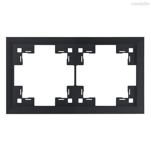 Рамка двухместная классик 35920 MB, черный сатин, 2 поста - Rikett