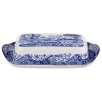 Масленка с крышкой Spode Голубая Италия 20 см, фаянс