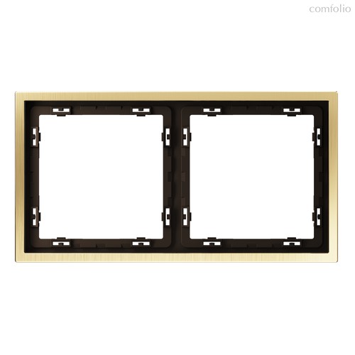 Рамка металлическая на 2 поста, S70 Metal латунь - Voltum