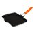 Сковорода-гриль прямоугольная LAVA 21х30 см, с силиконовой ручкой, чугун, оранжевая - Lava