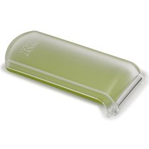 Овощечистка с горизонтальным гладким лезвием и емкостью для очисток PeelStore зеленая - Joseph Joseph