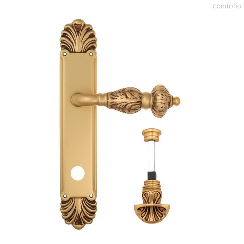 Дверная ручка Venezia Lucrecia WC-4 на планке PL87 французское золото + коричневый - Venezia Collezione
