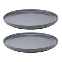 Набор из двух тарелок темно-серого цвета из коллекции Essential, 20 см - Tkano