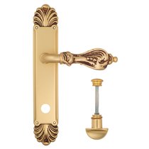 Дверная ручка Venezia Florence WC-2 на планке PL87 французское золото + коричневый - Venezia Collezione