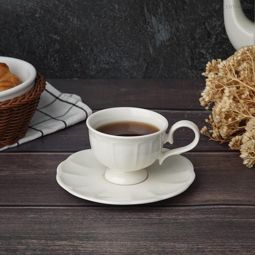 Кофейная пара 90 мл d 7,3 см h5,4 см Bella, цвет белый - Noble