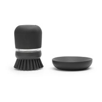 Щетка для посуды с дозатором моющего средства Brabantia 6х5х9 см, темно-серая - Brabantia