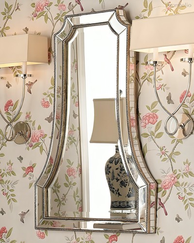 Зеркало в фигурной раме Льюис, цвет серебряный - Louvre Home