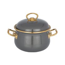 Кастрюля Agness Эмалированная с Крышкой, Серия Deluxe, 18X12 см, 2, 8Л, Подходит Для Индукции
