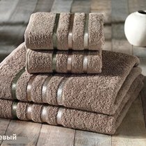 Комплект махровых полотенец "KARNA" BALE 50х80*2-70х140*2 см 1/4, цвет кофейный - Bilge Tekstil
