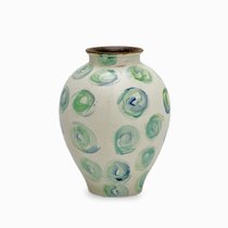 Ваза Katherine высота 27, цвет белый/зеленый - Cosmo