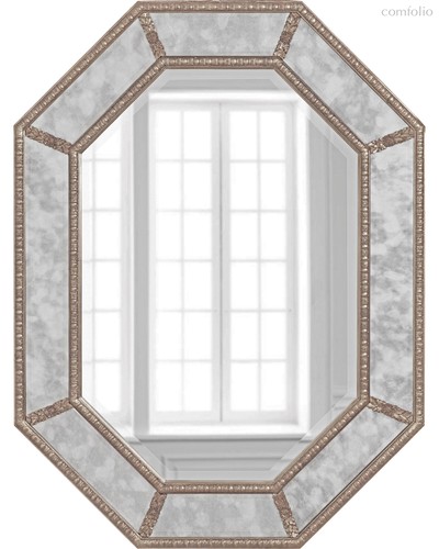 Серебряное настенное зеркало Ньюпорт, цвет античное серебро - Louvre Home