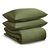 Комплект постельного белья полутораспальный из сатина оливкового цвета из коллекции Wild - Tkano