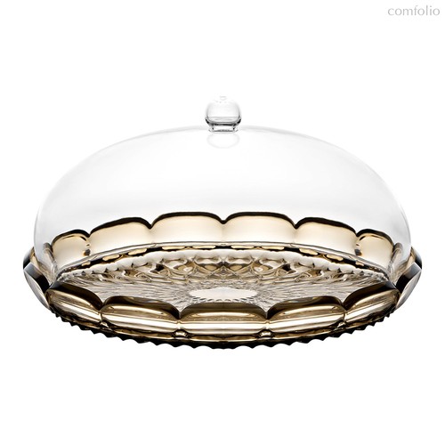 Блюдо сервировочное с крышкой Vanity, ?30 см, коричневое - Guzzini