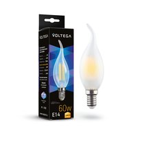 Светодиодная лампа филамент свеча на ветру матовая 6Вт 3000K E14 340° - Voltega