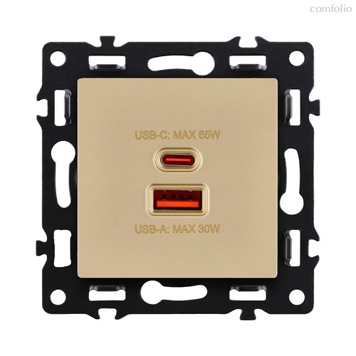 Розетка USB A+C 65W, золотой Kollinger Asthetik AS-024GD - Kollinger