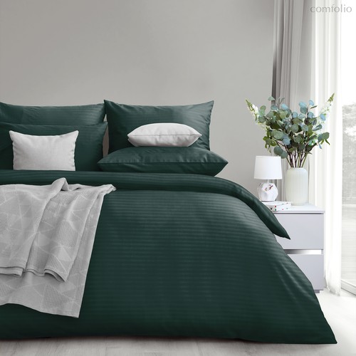 Комплект постельного белья Verossa "Stripe Семейный Dark green", Семейный - Nordtex