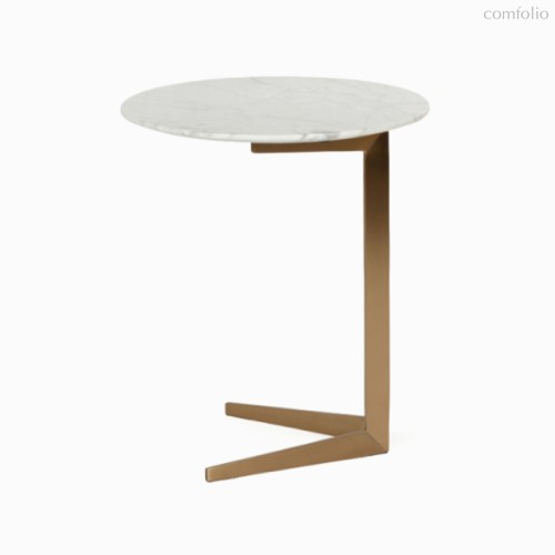 Кофейный столик Gravita диаметр 45, цвет белый/золотой - Cosmo