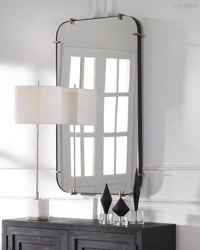 Настенное зеркало в раме Пали, цвет золотой - Louvre Home