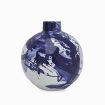 Ваза Globe S высота 26, цвет белый/синий - Cosmo