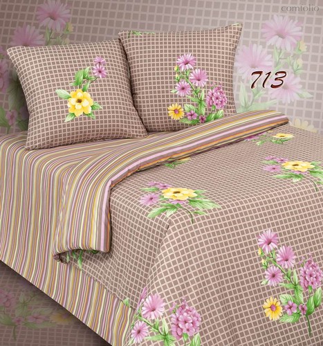 Комплект постельного белья ПА-3-713 Евро Поплин с наволочками 70х70х2шт. - АльВиТек