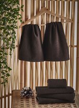 Салфетки махровые "KARNA" PETEK 30x50 см 1/1, цвет коричневый - Bilge Tekstil