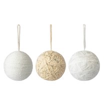 Набор ёлочных украшений White elegance коллекции New Year Essential, 3 шт. - Tkano