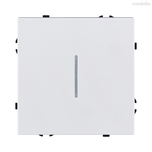 Выключатель 1-клавишный проходной 10А/250В с LED подсветкой, белый глянцевый Kollinger Eclipse EC-008WG - Kollinger