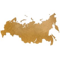 Карта-пазл Wall Decoration 'Российская Федерация, 98х53 см коричневая