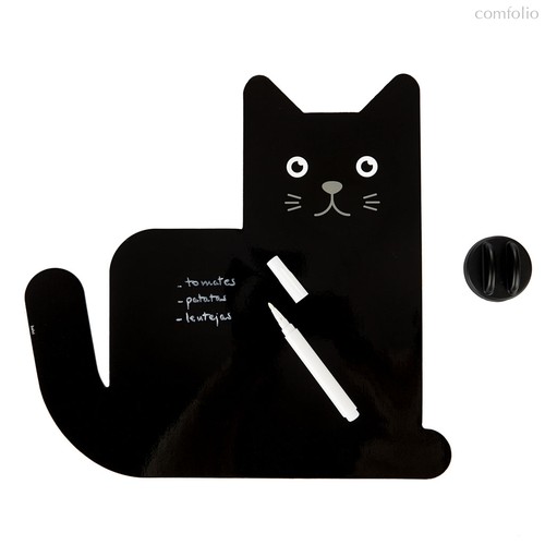 Магнитная доска с маркером Meow! черная, цвет черный - Balvi