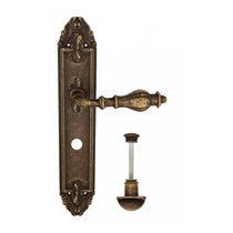 Дверная ручка Venezia Gifestion WC-2 на планке PL90 античная бронза - Venezia Collezione