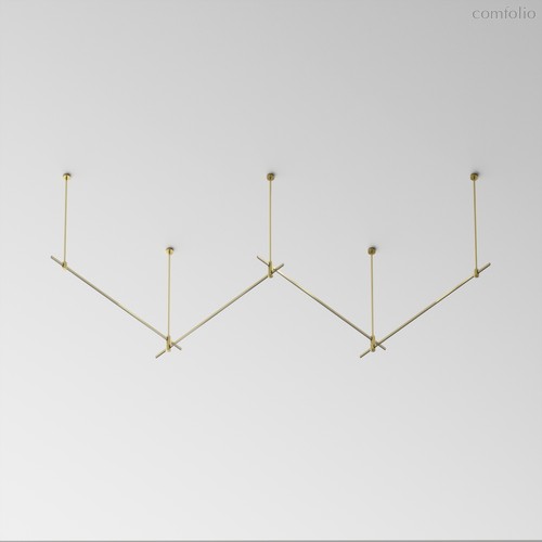 Готовая конструкция прямая 4м двухуровневая на жестких подвесах Long H804 мм без светильников и блока питания, латунь - Maytoni