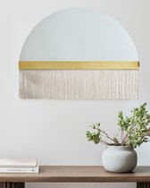 Декоративное зеркало Арья с белой бахромой, цвет золотой - Louvre Home