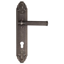 Дверная ручка Venezia Impero CYL на планке PL90 античное серебро - Venezia Collezione