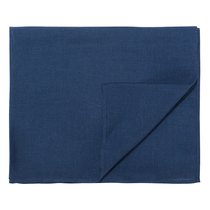 Дорожка на стол из стираного льна синего цвета из коллекции Essential, 45х150 см - Tkano