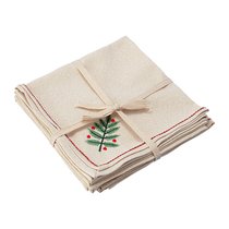 Набор из четырех сервировочных салфеток Зима в лесу из коллекции New Year Essential, 45x45см - Tkano