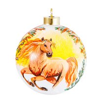 Игрушка елочная Décor de Table Шар Солнечная лошадка 10 см, стекло, п/к - Decor De Table