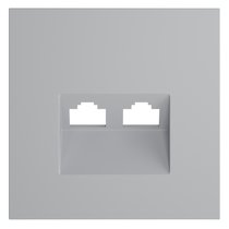 Накладка для розетки компьютерной двойной RJ45+RJ45 кат.6, S70 серый - Voltum