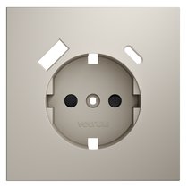 Накладка для розетки с заземлением и защитными шторками, с USB A+C, S70 кашемир - Voltum