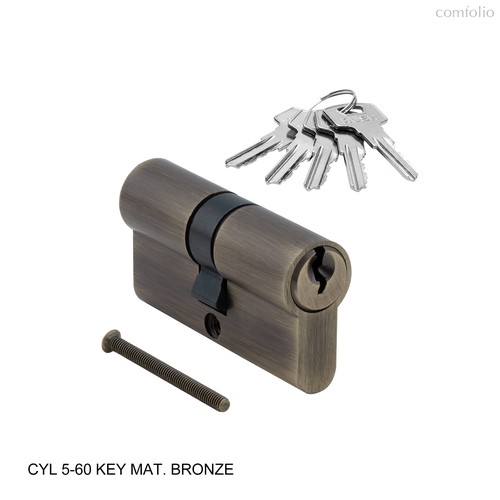 Ключевой цилиндр CYL 5-60 KEY MAT. BRONZE (Бронза) - Rush